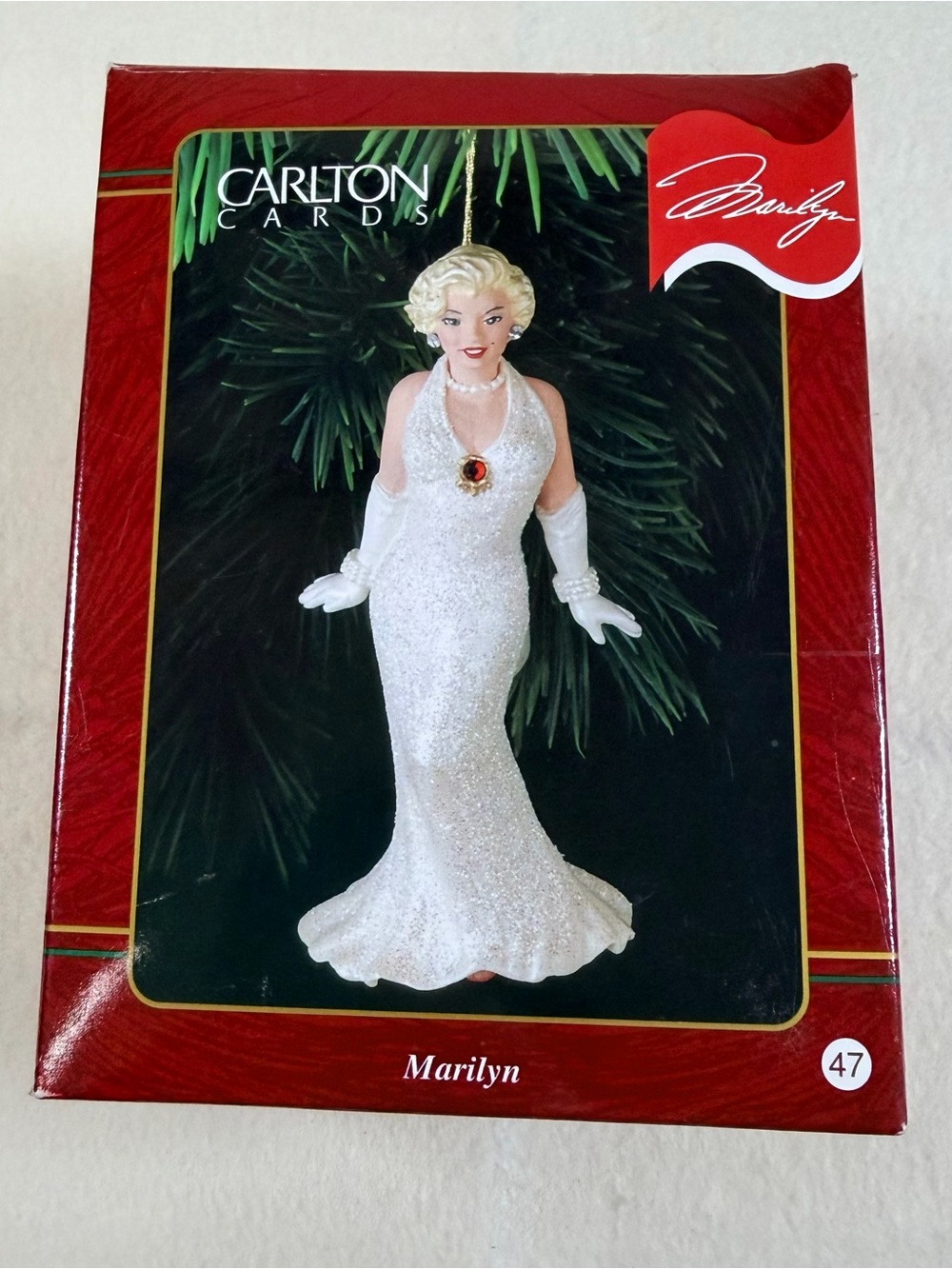 Carlton Cards Marilyn Monroe #47 Heirloom Christmas Ornament White Gown